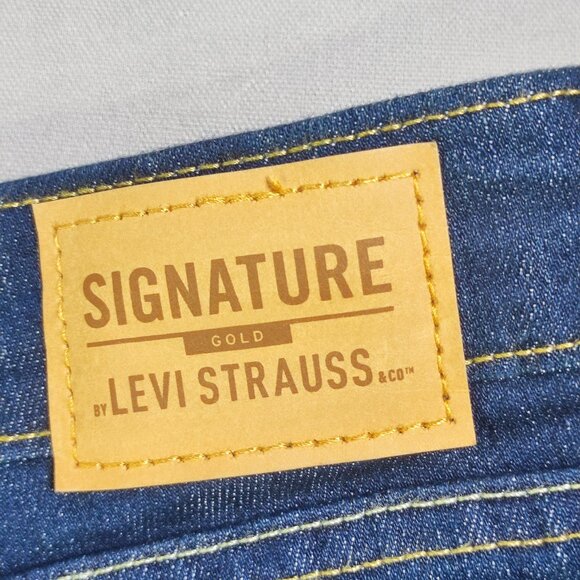 Signature by Levi Strauss Jeans mid-rise straight women's size 22S ink blue - Picture 5 of 14